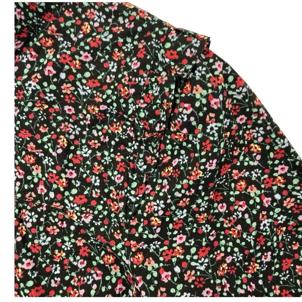 Madewell Floral Puff Sleeve Ruffled Top Women Small Cottagecore Blouse Ditsy